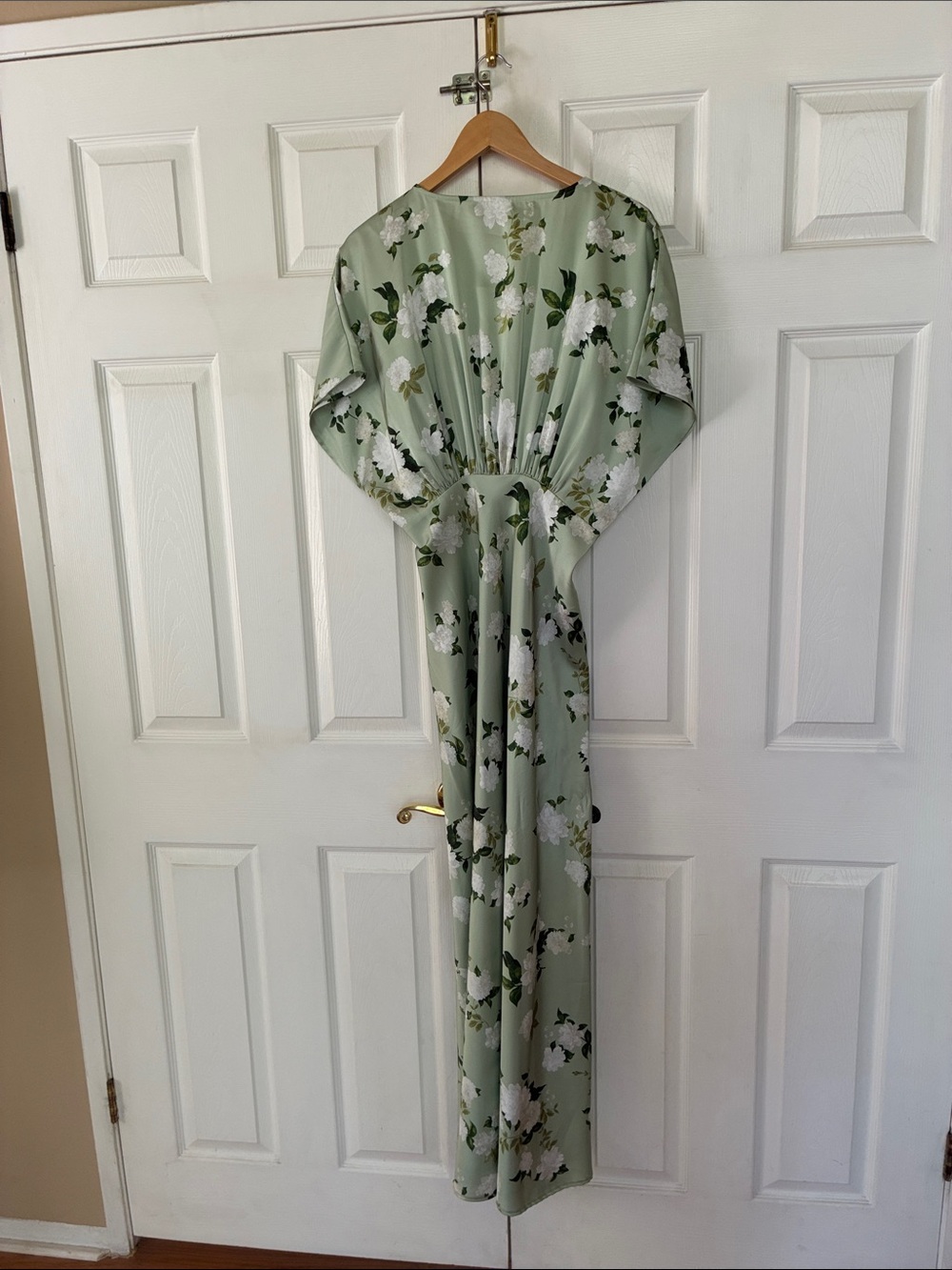 Anthropology BHLDN Leila dress Deep V Green floral maxi - Picture 7 of 7